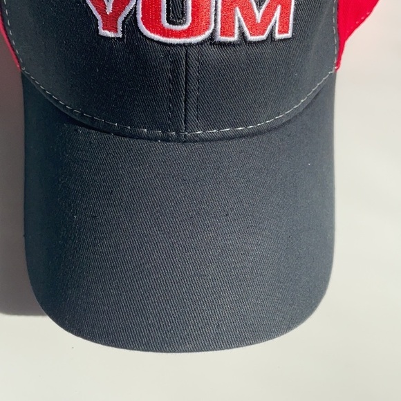 YUM Embroidered Red and Black baseball cap hat. Unisex style One size fits most. - Picture 10 of 11